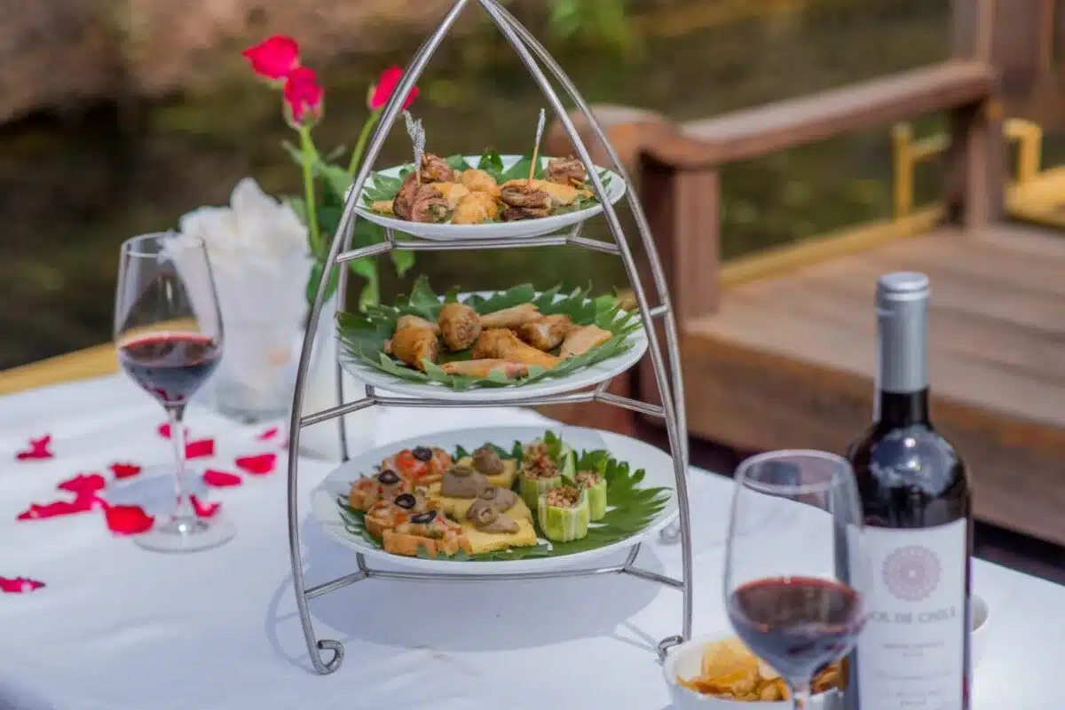 Sunset cocktails on gondola